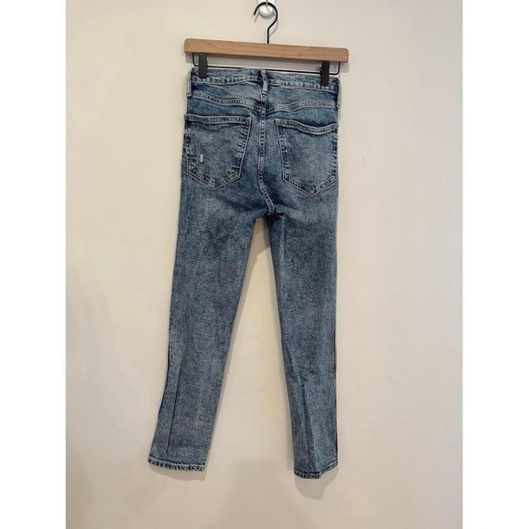 GAP High Rise Vintage Slim Jeans Acid Wash Distressed Blue Women's‎ Size 25 - Picture 3 of 8